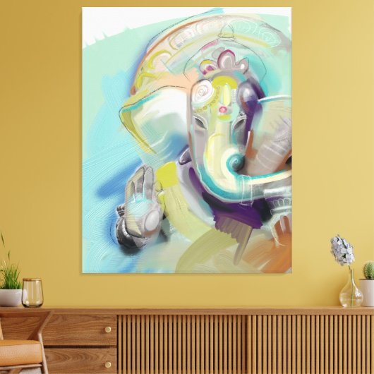 Lord Ganesh Art Canvas Afdruk (Insitu (Woonkamer))