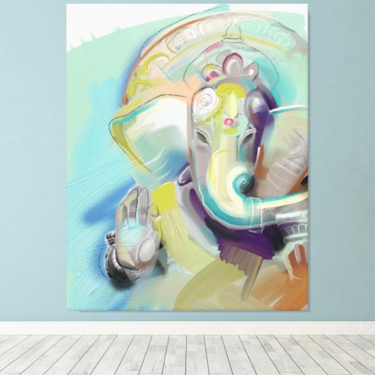 Lord Ganesh Art Canvas Afdruk (Insitu (Houten vloer))
