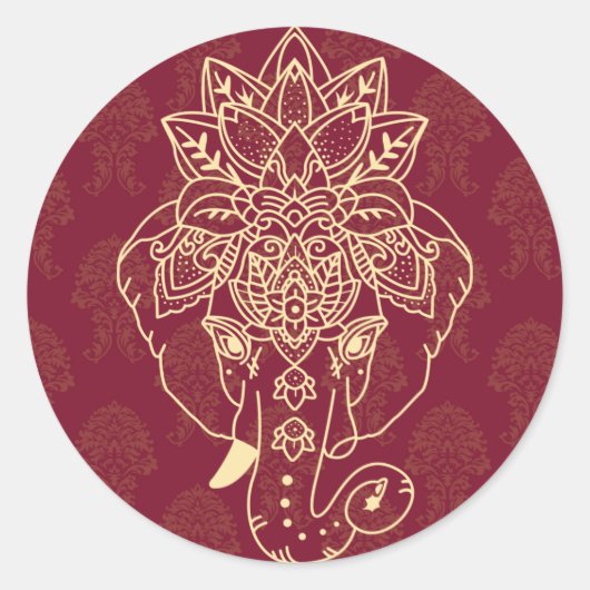 Lord Ganesh, beautiful and crispy image Ronde Sticker (Voorkant)