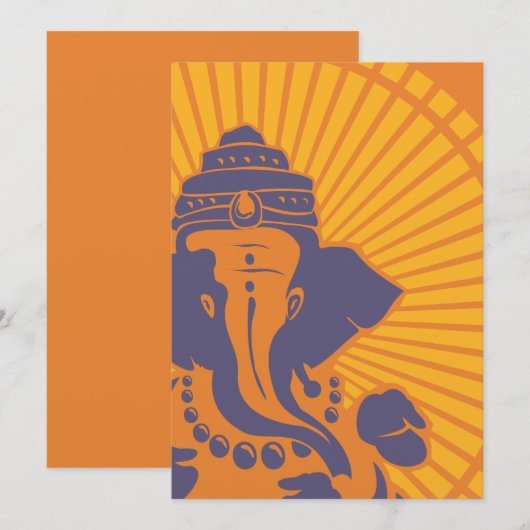 Lord Ganesh Bridal Shower Uitnodiging (Voorkant / Achterkant)