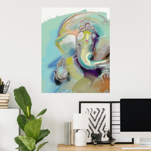 Lord Ganesh Elephant Buddha Poster (Thuiskantoor)