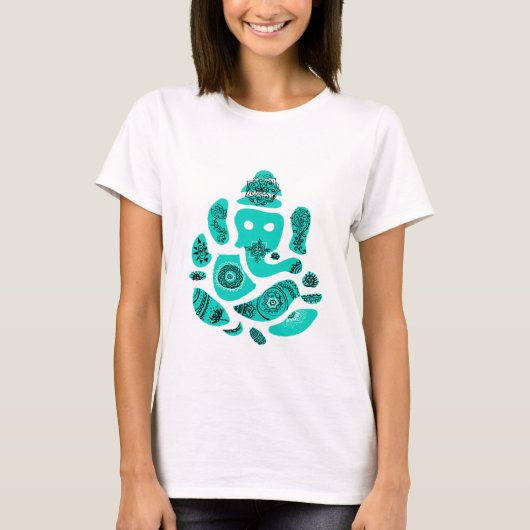 Lord Ganesh Elephant Women's Basic T-Shirt, White T-shirt (Voorkant)