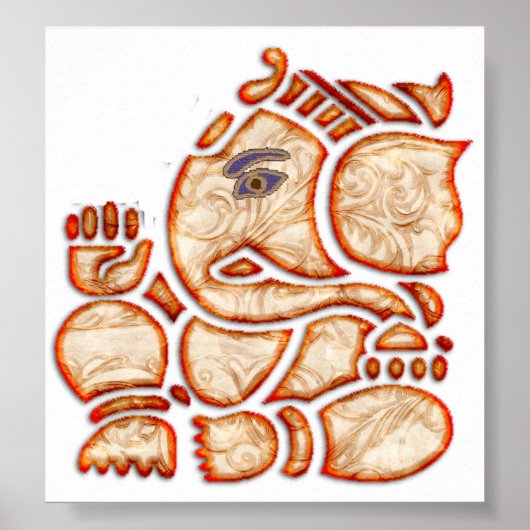 Lord Ganesh, geweldige hindoe God voor geluk Poster (Voorkant)
