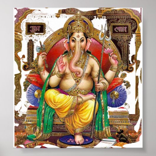 Lord Ganesh, geweldige hindoe God voor geluk Poster (Voorkant)