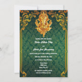 Lord Ganesh groen goud paisley luxe indiaan Kaart (Voorkant)