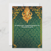 Lord Ganesh groen goud paisley luxe indiaan Kaart (Achterkant)