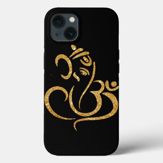 Lord Ganesh Hindu God Apple Gold Glitter Case-Mate iPhone Case (Achterkant)