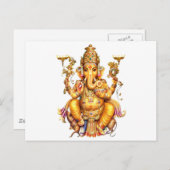 LORD GANESH HINDU GOD BRIEFKAART (Voorkant / Achterkant)