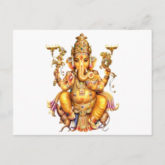 LORD GANESH HINDU GOD BRIEFKAART (Voorkant)