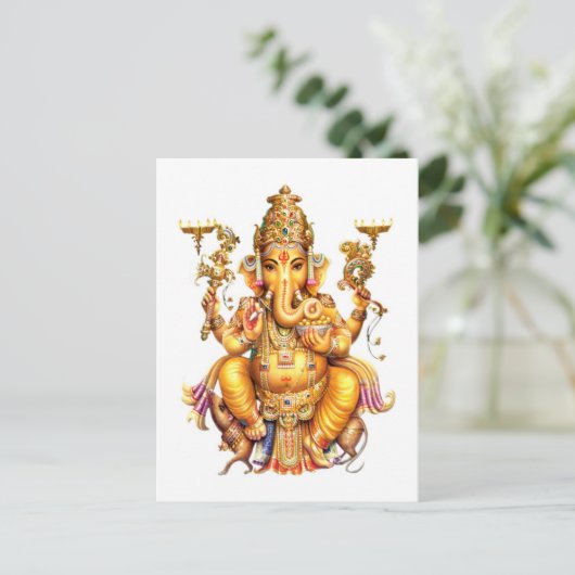 LORD GANESH HINDU GOD BRIEFKAART (Staand voorkant)