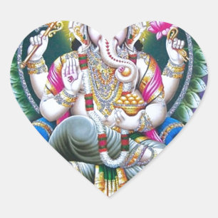 LORD GANESH HINDU GOD HART STICKER