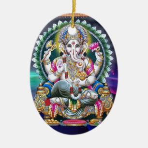 LORD GANESH HINDU GOD KERAMISCH ORNAMENT