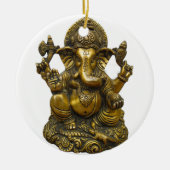 LORD GANESH HINDU GOD KERAMISCH ORNAMENT (Voorkant)