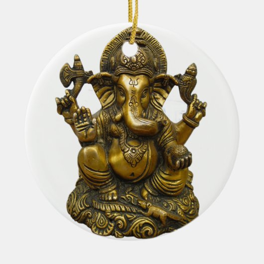 LORD GANESH HINDU GOD KERAMISCH ORNAMENT (Voorkant)