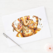 LORD GANESH HINDU GOD OVALE STICKER (Envelop)