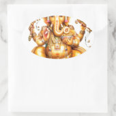 LORD GANESH HINDU GOD OVALE STICKER (Tas)
