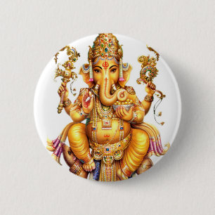 LORD GANESH HINDU GOD RONDE BUTTON 5,7 CM