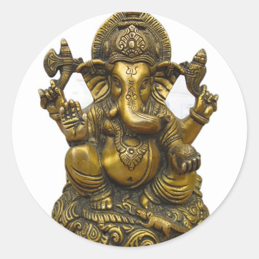 LORD GANESH HINDU GOD RONDE STICKER (Voorkant)