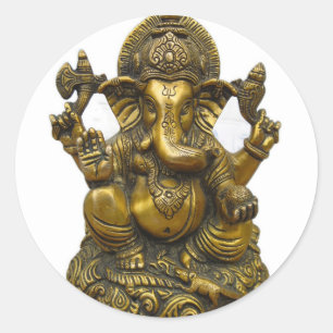 LORD GANESH HINDU GOD RONDE STICKER