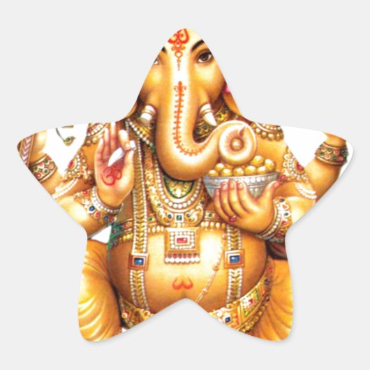 LORD GANESH HINDU GOD STER STICKER (Voorkant)