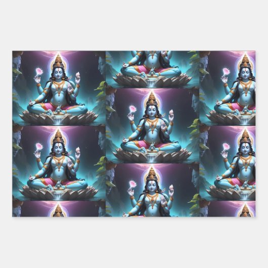 Lord Ganesh Wrapping Paper Flat Sheet Set van 3 (Voorkant 2)