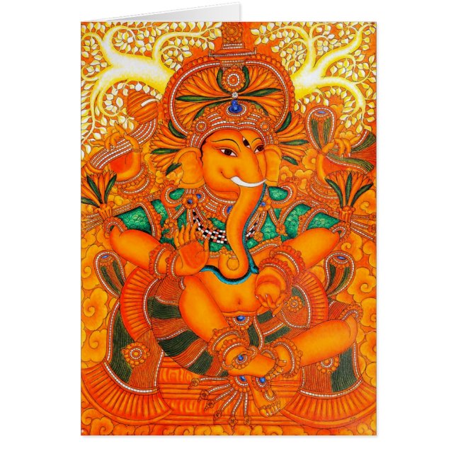 Lord Ganesha Beauful Floral Fine Art (Voorkant)