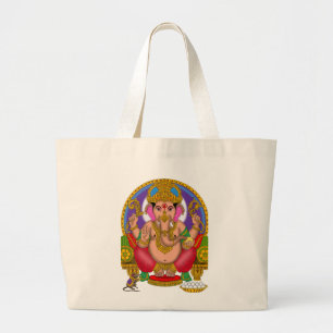 Lord Ganesha boodschappentas Grote Tote Bag
