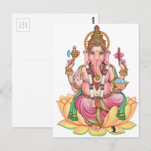 lord ganesha briefkaart (Voorkant / Achterkant)