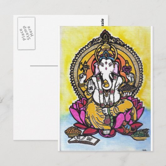 Lord Ganesha Briefkaart (Voorkant / Achterkant)