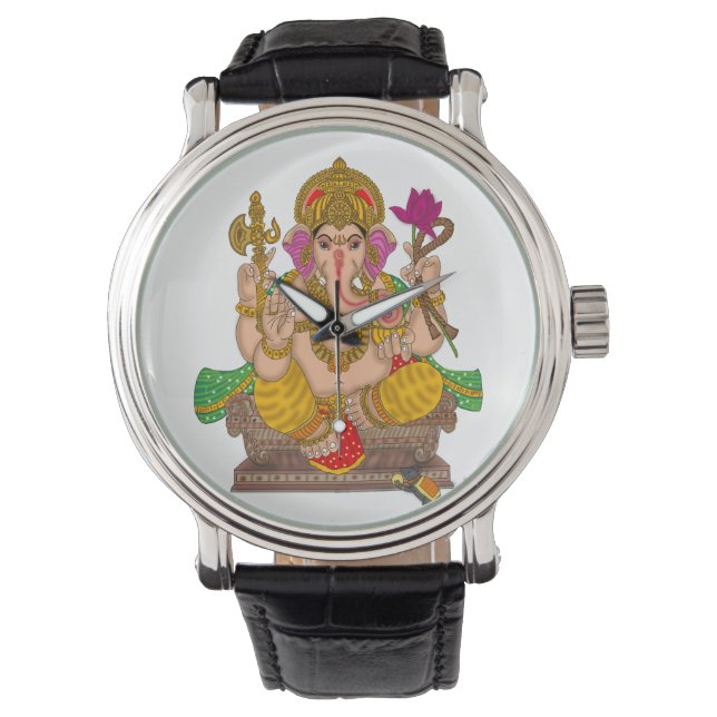 Lord Ganesha Clock Horloge (Voorkant)