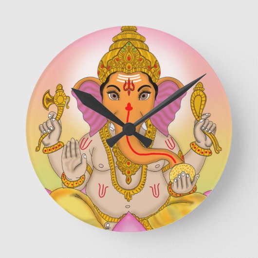 Lord Ganesha Clock Ronde Klok (Voorkant)