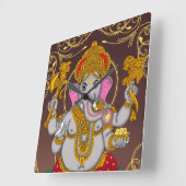 Lord Ganesha Clock Vierkante Klok (Hoek)
