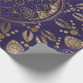 Lord Ganesha Dot Art Purples and Gold Cadeaupapier (Hoek)