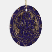 Lord Ganesha Dot Art Purples and Gold Keramisch Ornament (Rechts)