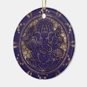 Lord Ganesha Dot Art Purples and Gold Keramisch Ornament (Links)