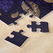 Lord Ganesha Dot Art Purples and Gold Legpuzzel (Zijkant)