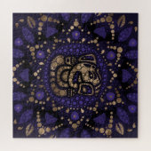 Lord Ganesha Dot Art Purples and Gold Legpuzzel (Horizontaal)