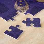 Lord Ganesha Dot Art Purples and Gold Legpuzzel (Zijkant)