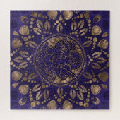 Lord Ganesha Dot Art Purples and Gold Legpuzzel (Horizontaal)