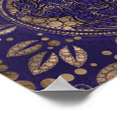 Lord Ganesha Dot Art Purples and Gold Poster (Hoek)