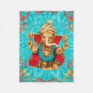 Lord Ganesha - Gemengde media Fleece Deken