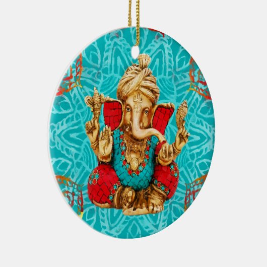 Lord Ganesha - Gemengde media Keramisch Ornament (Rechts)