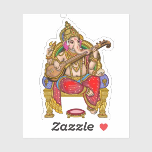 Lord Ganesha glanzende waterdichte sticker (Vel)