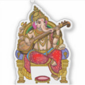 Lord Ganesha glanzende waterdichte sticker (Voorkant)