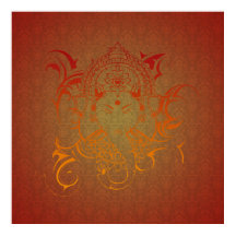 Lord Ganesha God India Hindu rood oranje geel
