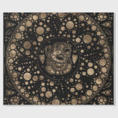 Lord Ganesha Gold en Black Dot Art Cadeaupapier (Vlak)