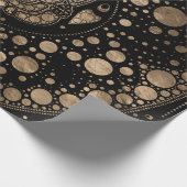 Lord Ganesha Gold en Black Dot Art Cadeaupapier (Hoek)