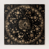 Lord Ganesha Gold en Black Dot Art Legpuzzel (Horizontaal)