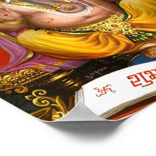 Lord Ganesha Indian Hindu Yoga Spiritueel Poster (Hoek)