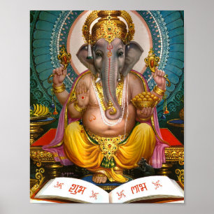 Lord Ganesha Indian Hindu Yoga Spiritueel Poster
